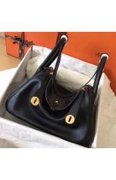 Hermes Black Lindy 30cm Swift Handmade Bag Replica HJ01195