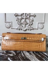 Hermes Camarel Crocodile Kelly Cut Clutch Bag Replica HJ01183