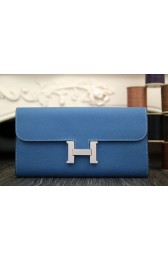 Hermes Constance Wallet In Jean Blue Epsom Leather HJ01042