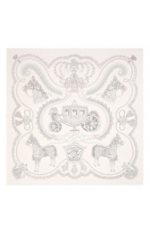 Hermes Creme Paperoles Silk Twill Scarf Replica HJ00055