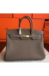 Hermes Etoupe Clemence Birkin 40cm Handmade Bag HJ00591