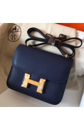 Hermes Mini Constance 18cm Sapphire Epsom Bag HJ00298