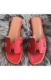 Hermes Oran Perforated Sandals In Red Epsom Leather HJ00438
