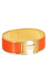 Hermes Orange Enamel Clic Clac H PM Bracelet HJ01349