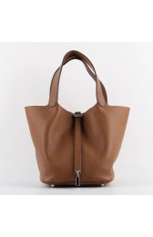 Hermes Picotin Lock Bag In Brown Leather Replica HJ00570