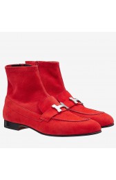 Hermes Red Saint Honore Ankle Boots HJ00627