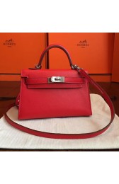 Hermes Red Swift Kelly Mini II 20cm Handmade Bag HJ00727