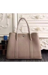 Hermes Small Garden Party 30cm Tote In Grey Leather HJ00442