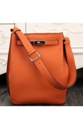 High End Hermes So Kelly 22cm Bag In Orange Leather HJ00242