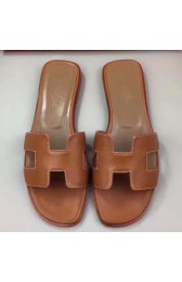 High Quality Imitation Designer Hermes Oran Sandals In Gold Swift Leather HJ00604