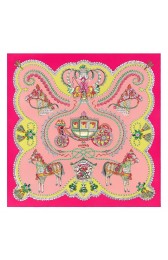 High Quality Imitation Hermes Vieux Rose Paperoles Silk Twill Scarf Replica HJ00205