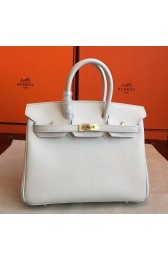 Imitation 1:1 Hermes White Epsom Birkin 25cm Handmade Bag HJ00503