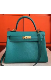 Imitation AAA Hermes Blue Paon Clemence Kelly Retourne 32cm Handmade Bag HJ00704