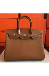 Imitation Designer Imitation Hermes Brown Epsom Birkin 35cm Handmade Bag HJ00501