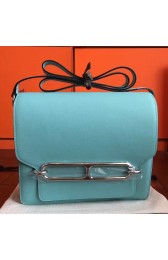 Imitation Hermes Mini Sac Roulis Bag In Blue Atoll Swift Leather Replica HJ01048