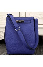 Imitation Hermes So Kelly 22cm Bag In Blue Leather HJ00441