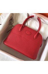 Imitation Top Imitation Hermes Red Clemence Bolide 27cm Handmade Bag HJ01009