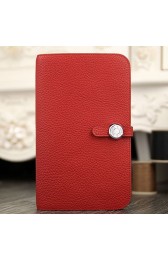 Knockoff 1:1 Hermes Dogon Combine Wallet In Red Leather HJ00580