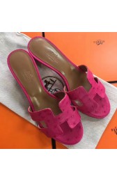 Knockoff AAA Hermes Rose Red Ostrich Oasis Sandals HJ01287
