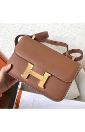 Knockoff Best Faux Hermes Epsom Constance 24cm Brown Handmade Bag HJ01270