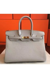 Knockoff Hermes Pearl Grey Clemence Birkin 35cm Handmade Bag HJ00823