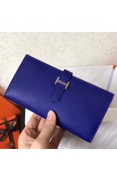 Knockoff Replica Luxury Hermes Blue Electric Epsom Bearn Gusset Wallet HJ00170