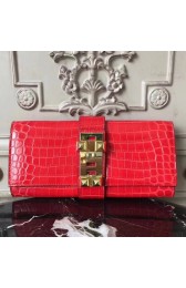 Luxury Copy Hermes Medor Clutch Bag In Cherry Crocodile Leather HJ01100