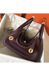 Quality High Quality Imitation Hermes Bordeaux Lindy 26cm Clemence Handmade Bag HJ00468