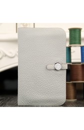Replica Faux Hermes Dogon Combine Wallet In White Leather HJ00818