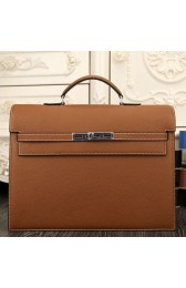 Replica Knockoff Hermes Brown Kelly Depeche 38cm Briefcase Bag HJ01181