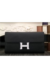 Replica Perfect Hermes Constance Wallet In Black Epsom Leather HJ00098