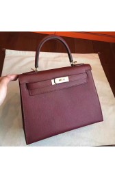 Replica Replica Designer Hermes Bordeaux Epsom Kelly Sellier 28cm Handmade Bag HJ01029