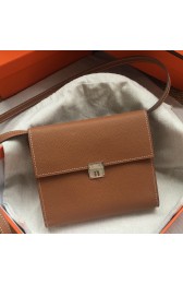 Replica Replica Perfect Hermes Brown Clic 16 Wallet With Strap HJ00873