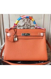 Replica Top Copy Hermes Orange Clemence Kelly 32cm Retourne Bag HJ00524