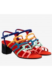 Top Imitation Hermes Oracle Sandals In Multicolour Suede Leather HJ00149