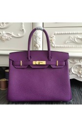 Top Quality Hermes Birkin 30cm 35cm Bag In Purple Clemence Leather HJ00642