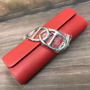 Best Hermes Handmade Egee Clutch In Red Swift Leather HJ00104