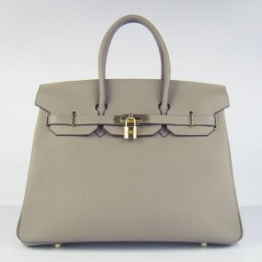 Fashion Hermes Birkin 30cm 35cm Bag In Grey Togo Leather Replica HJ00460