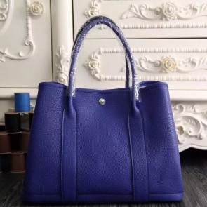 Hermes Medium Garden Party 36cm Tote In Electric Blue Leather HJ00017