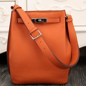 High End Hermes So Kelly 22cm Bag In Orange Leather HJ00242