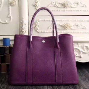 Imitation Hermes Medium Garden Party 36cm Tote In Purple Leather HJ00541