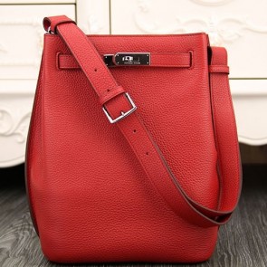 Perfect Copy Hermes So Kelly 22cm Bag In Red Leather HJ00439