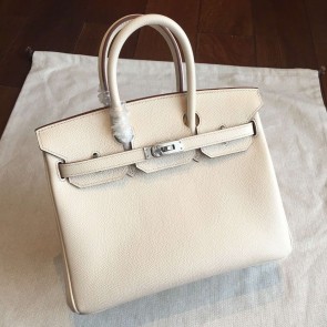 Perfect Hermes Beige Epsom Birkin 25cm Handmade Bag HJ00339