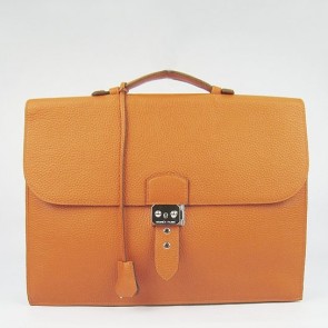 Replica Fashion Hermes Orange Sac A Depeches 38cm Briefcase Bag Replica HJ00162