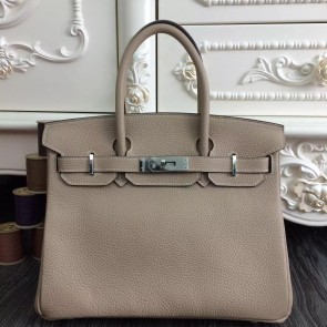 Wholesale Hermes Birkin 30cm 35cm Bag In Grey Clemence Leather HJ01194