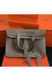 1:1 Hermes Halzan Bag In Grey Clemence Leather HJ00528