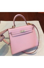 1:1 Hermes Pink Epsom Kelly 25cm Sellier Handmade Bag HJ01010