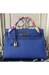 Cheap Replica Hermes Blue Electric Epsom Kelly 32cm Sellier Bag HJ00071