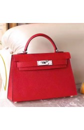 Copy Fashion Replica Hot Hermes Red Epsom Kelly Mini II 20cm Handmade Bag HJ00097
