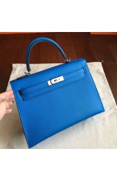 Copy High End Hermes Blue Epsom Kelly 32cm Sellier Handmade Bag HJ00261